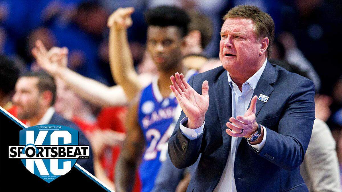 Jan 28, 2023; Lexington, Kentucky, USA; Kansas Jayhawks head coach Bill Self celebrates during the second half against the Kentucky Wildcats at Rupp Arena at Central Bank Center. Mandatory Credit: Jordan Prather-USA TODAY Sports