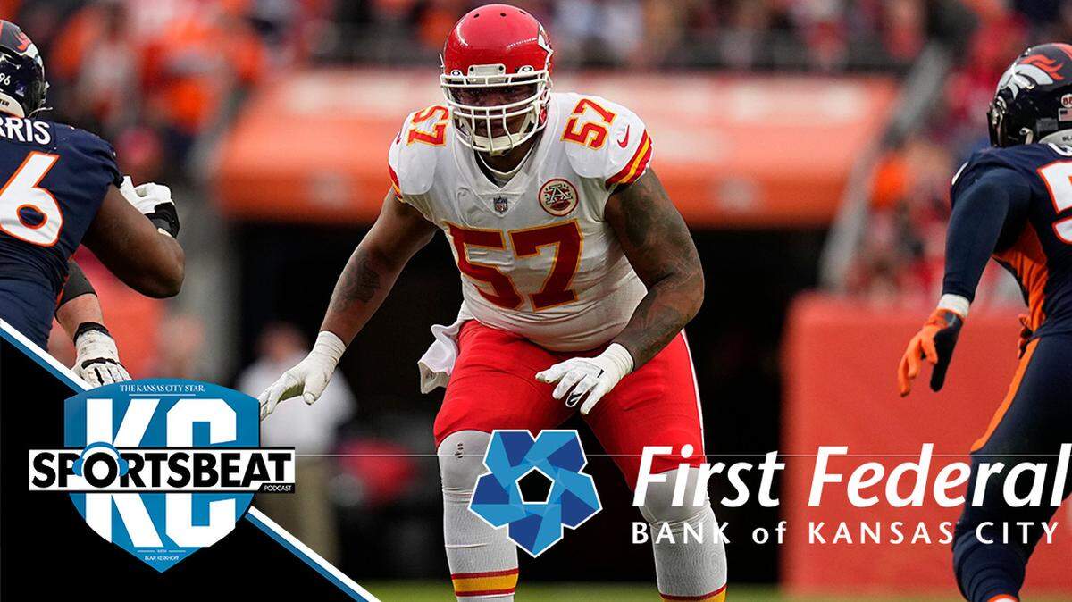Kansas City Chiefs offensive tackle Orlando Brown (57) plays against the Denver Broncos during an NFL football game Saturday, Jan. 8, 2022, in Denver. (AP Photo/Jack Dempsey)
