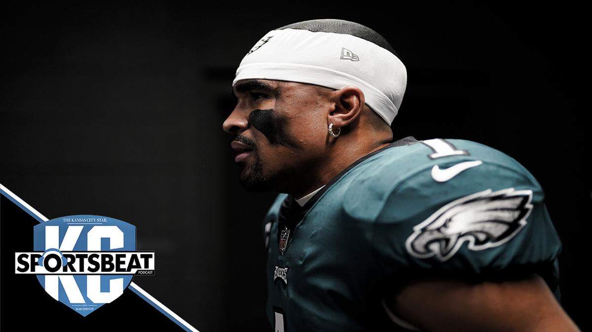 Philadelphia Eagles’ Jalen Hurts walks off the field before the NFC Championship NFL football game between the Philadelphia Eagles and the San Francisco 49ers, Sunday, Jan. 29, 2023, in Philadelphia. (AP Photo/Matt Slocum)