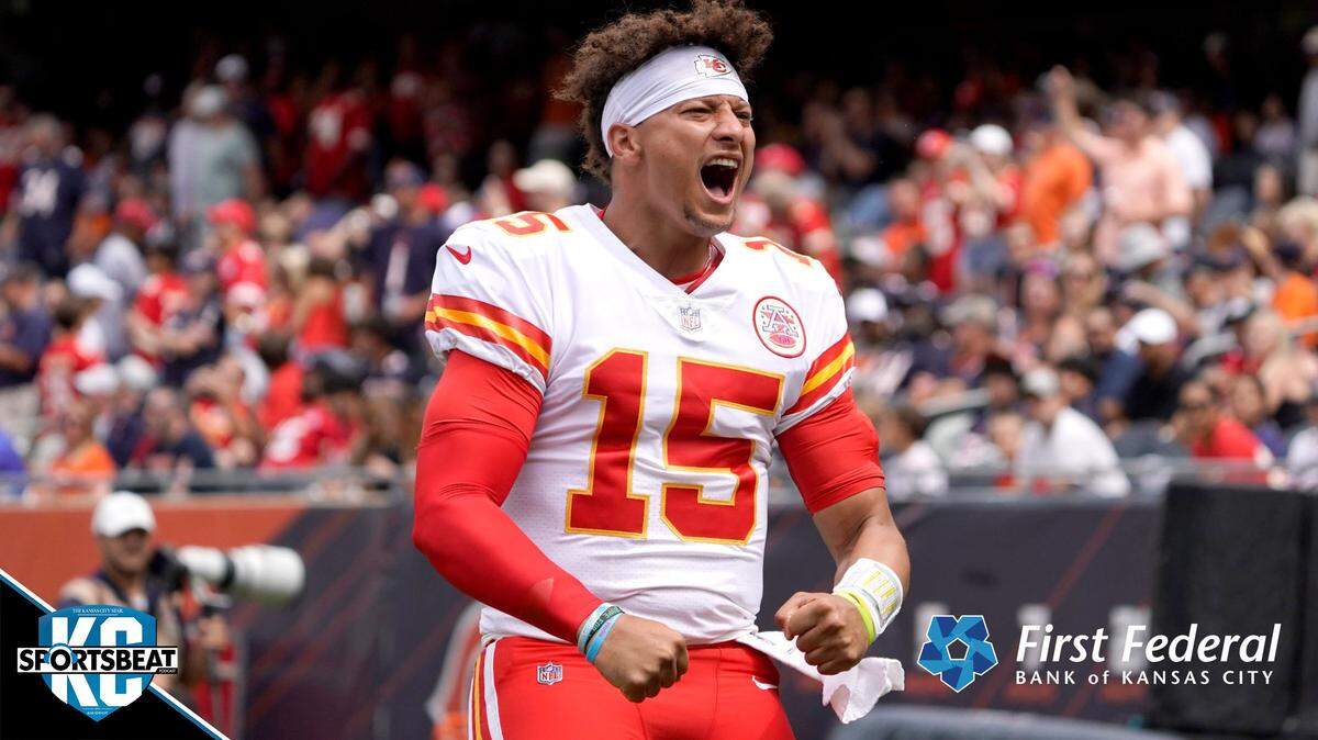Kansas City Chiefs quarterback Patrick Mahomes gets the Chiefs’ fans excited during the first half of an NFL preseason football game against the Chicago Bears Saturday, Aug. 13, 2022, in Chicago. (AP Photo/David Banks)