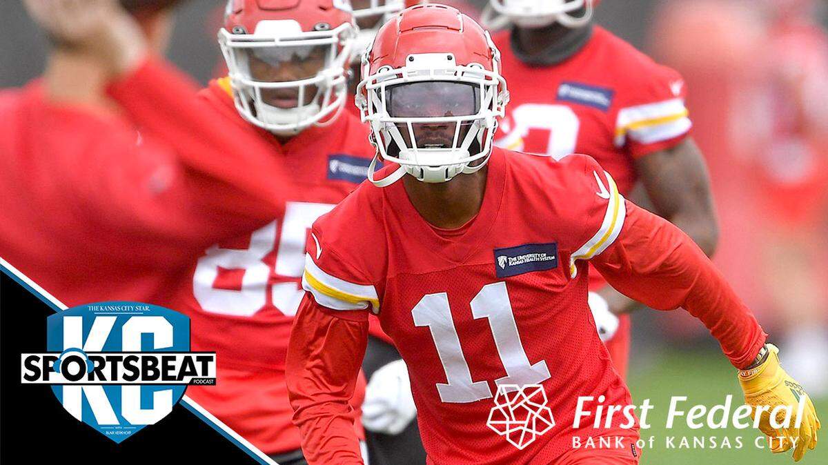 Marquez Valdes-Scantling participates in drills during practice Thursday at the Chiefs’ practice facility.