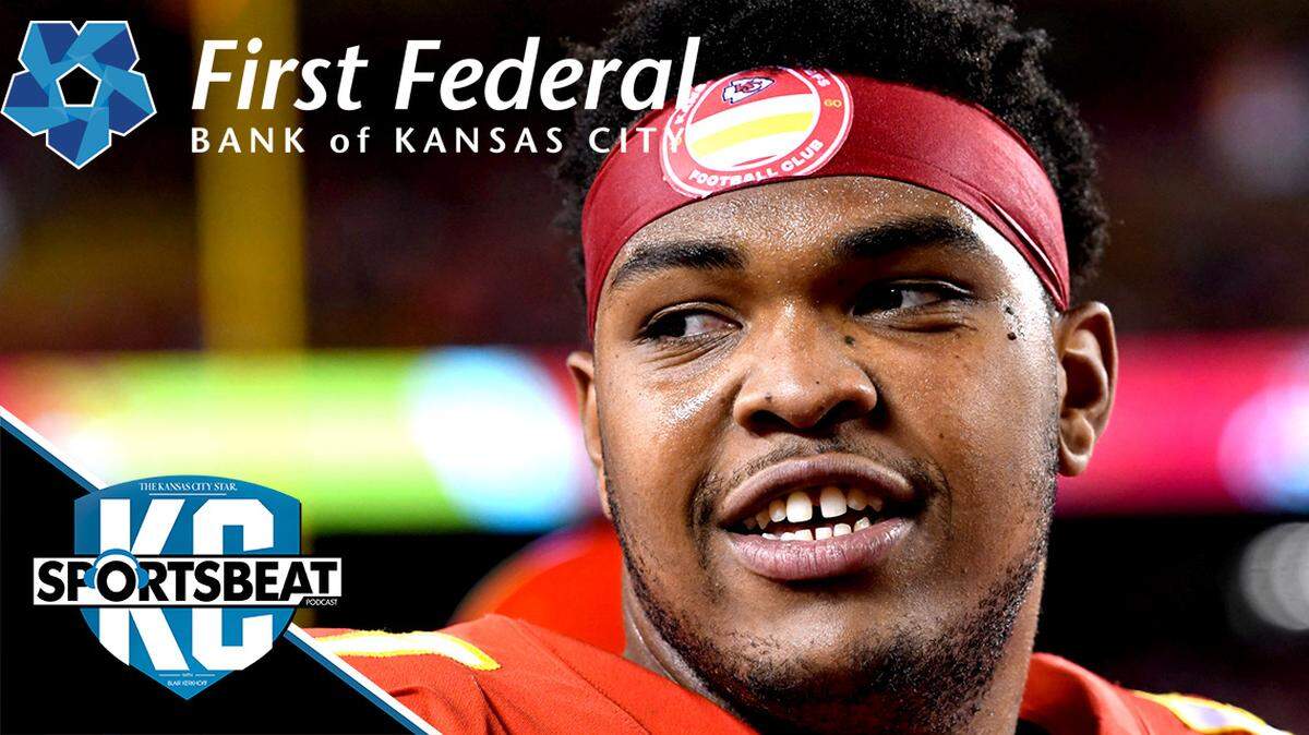 FILE - Kansas City Chiefs offensive tackle Orlando Brown is shown on the sidelines during the second half of an NFL football game against the Pittsburgh Steelers, Sunday, Dec. 26, 2021 in Kansas City, Mo. The Chiefs placed the franchise tag on left tackle Orlando Brown Jr. on Monday, March 7, 2022, making it a near-certainty that he will play for Kansas City next season while also giving the two sides time to work out a long-term contract.(AP Photo/Reed Hoffmann, File)