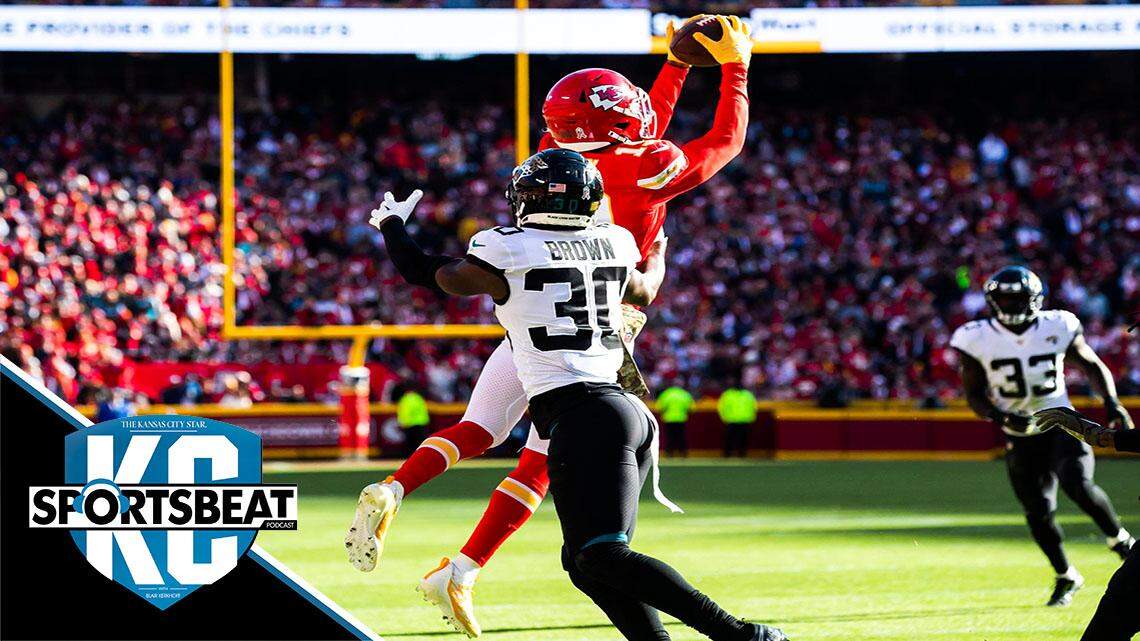 Chiefs wide receiver Kadarius Toney catches a pass during Sunday’s game against the Jacksonville Jaguars at GEHA Field at Arrowhead Stadium.