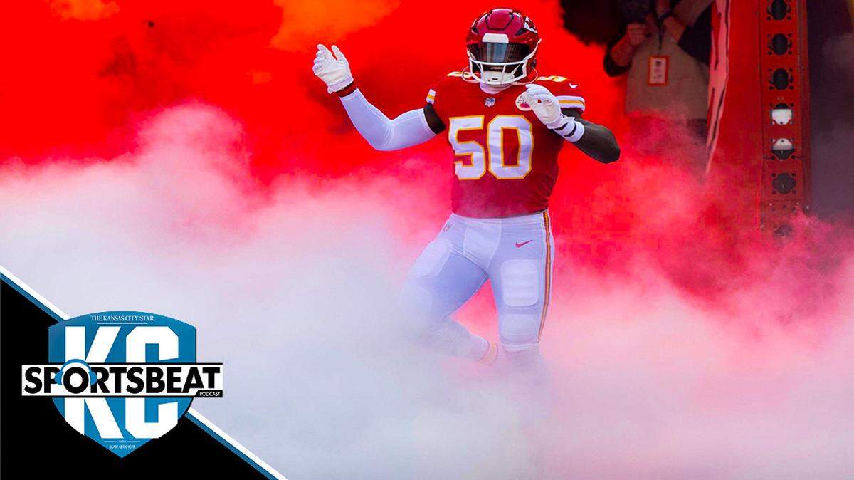 Kansas City Chiefs linebacker Willie Gay (50) runs onto the field before an NFL football game against the Denver Broncos at GEHA Field at Arrowhead Stadium on Sunday, Jan. 1, 2023, in Kansas City.
