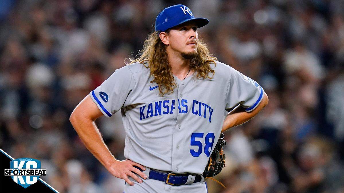 Kansas City Royals relief pitcher Scott Barlow reacts after New York Yankees’ Aaron Judge hit a home run during the ninth inning of a baseball game Thursday, July 28, 2022, in New York. The Yankees won 1-0. (AP Photo/Frank Franklin II)