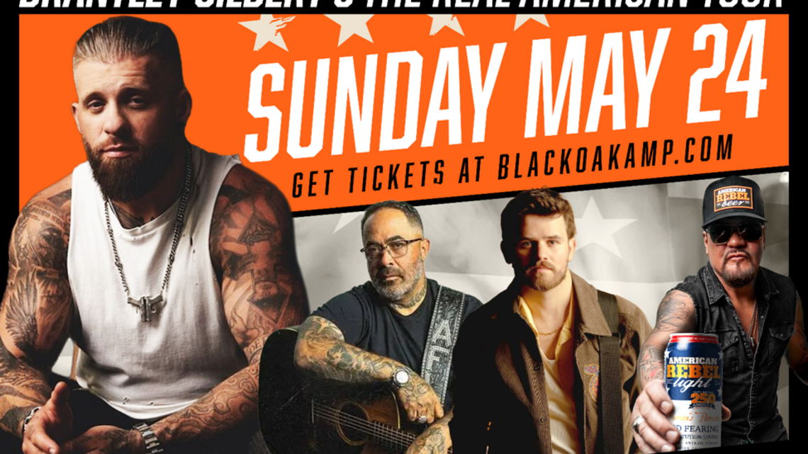 American Rebel CEO - Andy Ross to Open for Brantley Gilbert, Aaron Lewis, and Payton Smith in a High-Energy, Patriotic Memorial Weekend Concert Event as American Rebel Light Beer Becomes Official Beer of Black Oak Amphitheater 