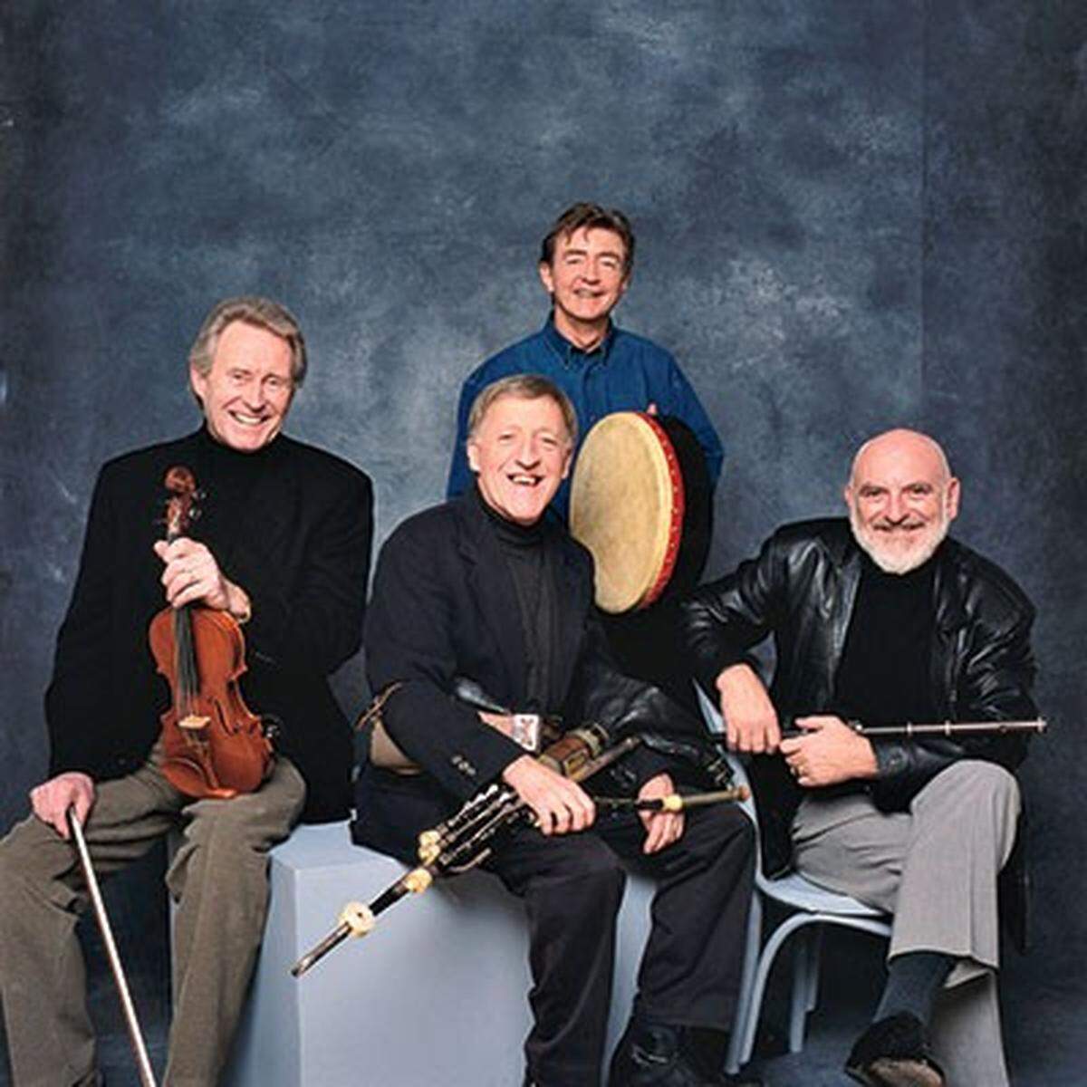 Members of the Chieftains, from left to right: Seán Keane, Paddy Moloney, Kevin Conneff and Matt Molloy.