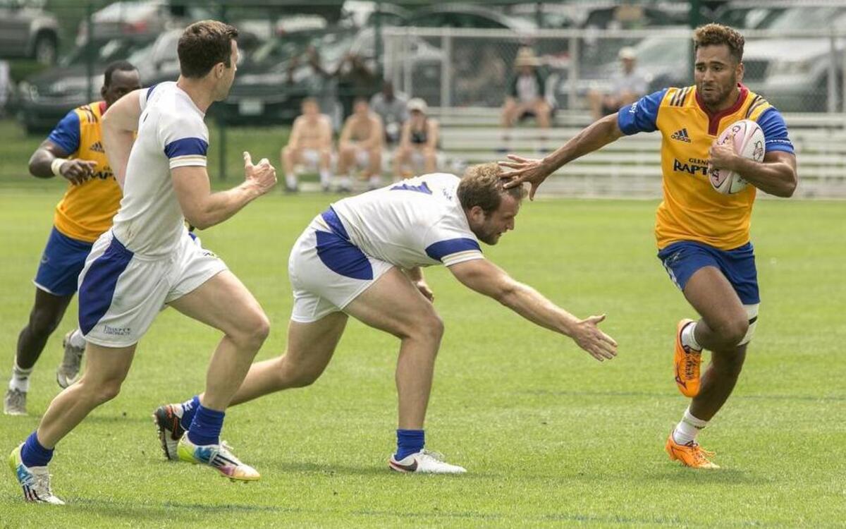 The Kansas City Blues and Glendale Raptors battled in a match during the Heartland 7s Rugby Tournament on Saturday at Children’s Mercy Victory Field at Swope Park.