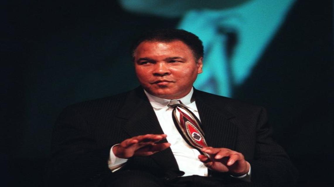 Boxing legend Muhammad Ali acknowledged the crowd while in Kansas City on Feb. 23, 2000 for an annual fundraising event for the Boys and Girls Clubs of Greater Kansas City.