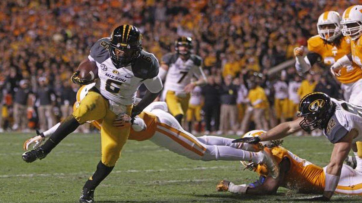 
Missouri tailback Marcus Murphy scored a touchdown in the first quarter of last Saturday’s game at Tennessee.
