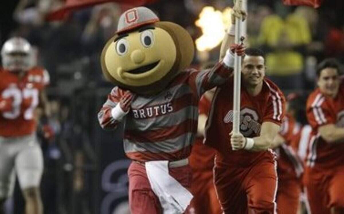 
There was a little problem with Ohio State’s entrance Monday, but the mascot seemed to make it through with no trouble. 


