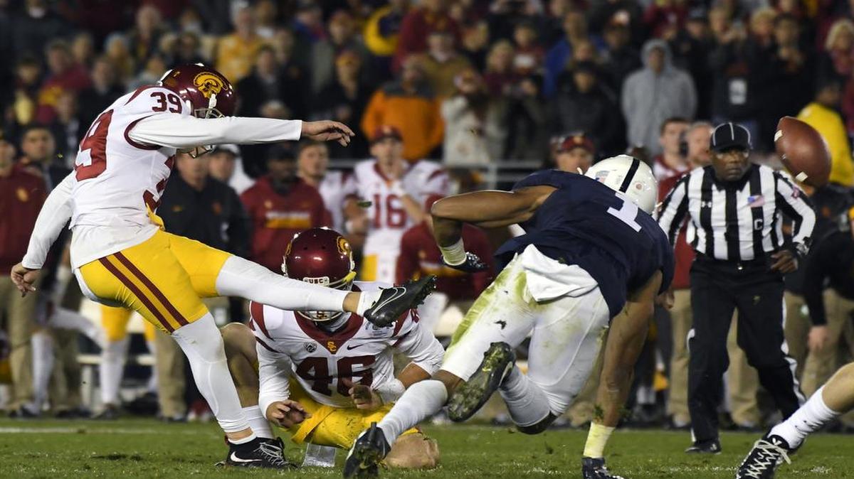Southern California place kicker Matt Boermeester kicked the game winning field goal against Penn State in Monday’s Rose Bowl.