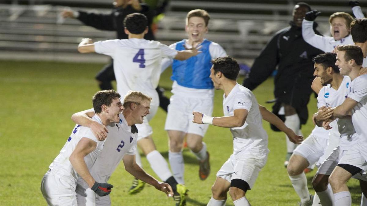 Amherst College beat Loras College 2-1 last November for the NCAA Division III men’s soccer championship at Swope Soccer Village. The Division II finals are at Swope this week.