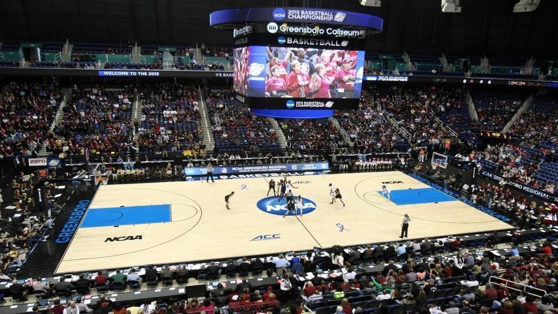 The NCAA announced Monday it will relocate seven championship events scheduled for North Carolina this academic year in response to the state’s House Bill 2. Among the events that will move: first- and second-round NCAA men’s basketball tournament games that were to be played in Greensboro Coliseum, pictured here in 2015.