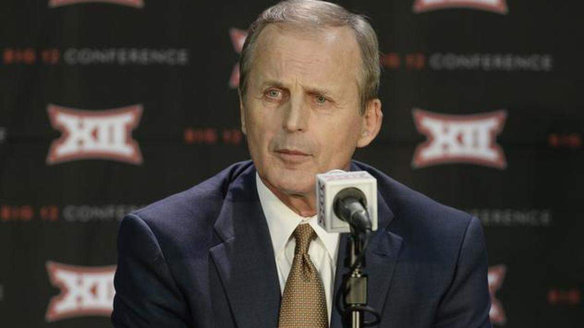 Texas coach Rick Barnes talks with the media during the Big 12 Media Day on Wednesday, October 15, 2014 at the Sprint Center.