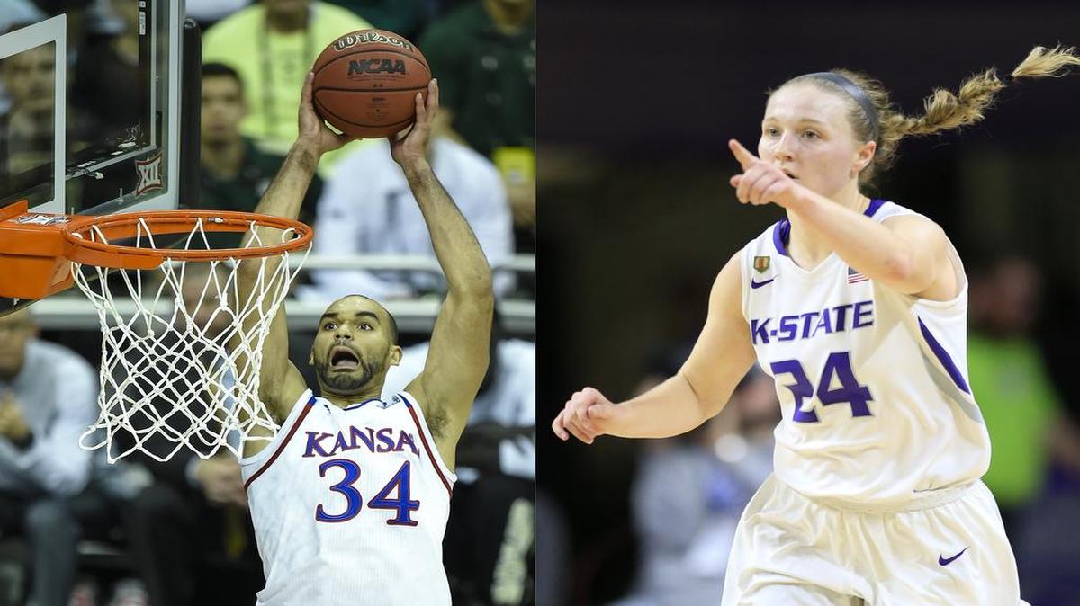 Kansas’ Perry Ellis (left) and Kansas State’s Kindred Wesemann are the Big 12’s scholar-athletes of the year in basketball.