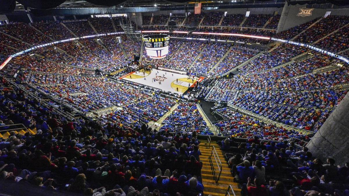 
Fans packed the Sprint Center in Kansas City on Saturday, March 14, 2015, during the Big 12 men’s basketball championship game between the Kansas Jayhawks and Iowa State Cyclones. Iowa State won 70-66.

