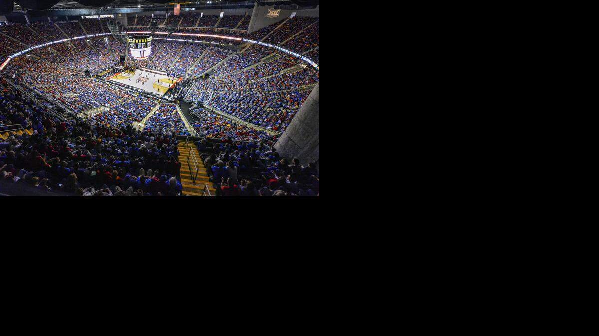 Fans packed the Sprint Center in Kansas City on March 14 during the championship game between the Kansas Jayhawks and Iowa State Cyclones in the Big 12 men's basketball tournament. The Cyclones won the Big 12 Championship, defeating the Jayhawks 70-66.

