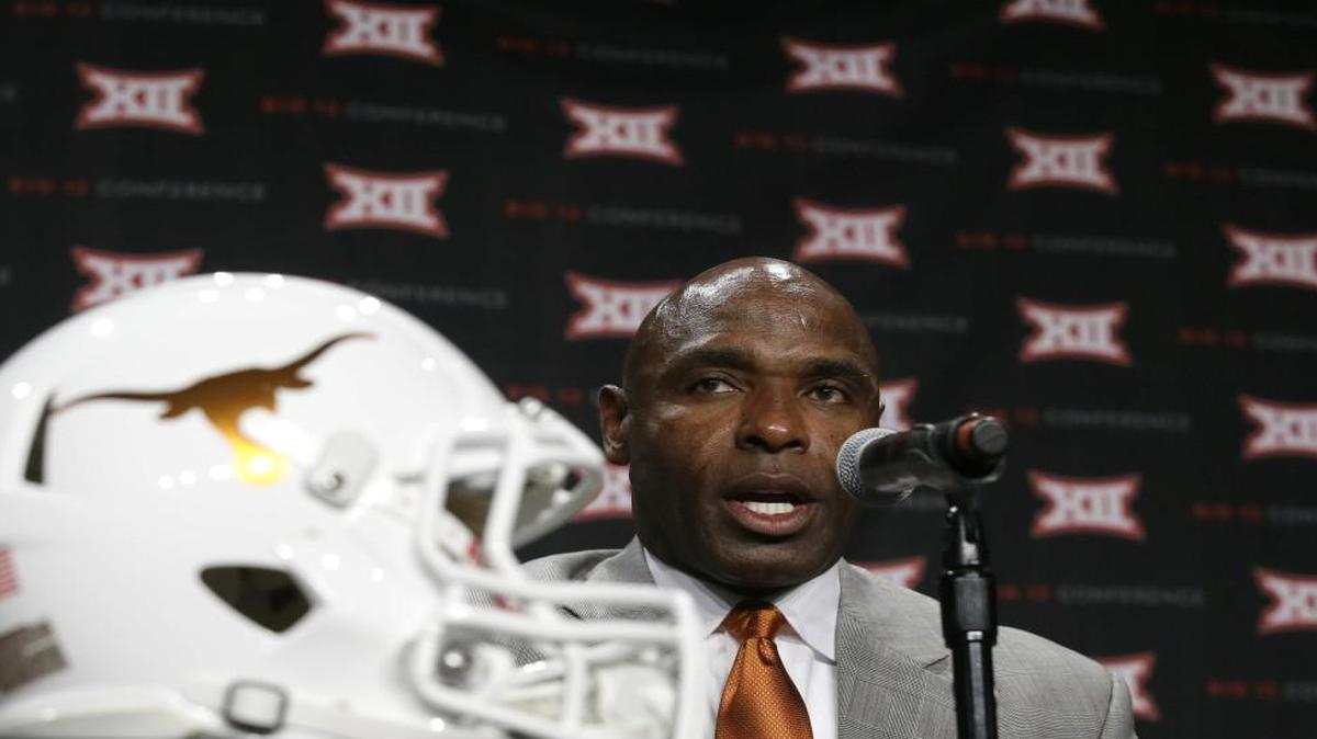 Texas head coach Charlie Strong at Big 12 Media Days in Dallas.