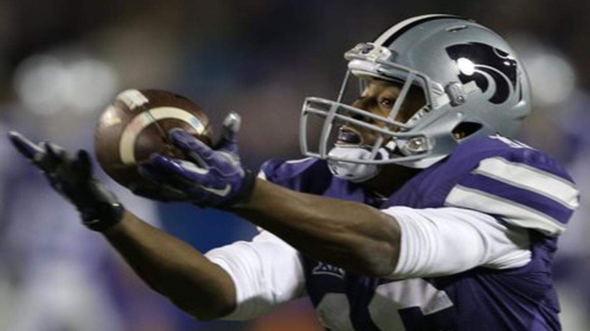 
Kansas State senior wide receiver Tyler Lockett caught six passes for 94 yards and a touchdown against Oklahoma State on Saturday.


