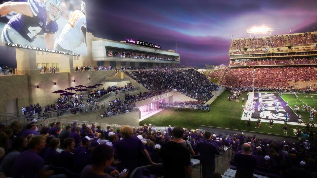 
A rendering of Wabash Landing, a new area of premium seating at the northwest corner of Snyder Family Stadium. (Courtesy Photo, K-State athletics)
