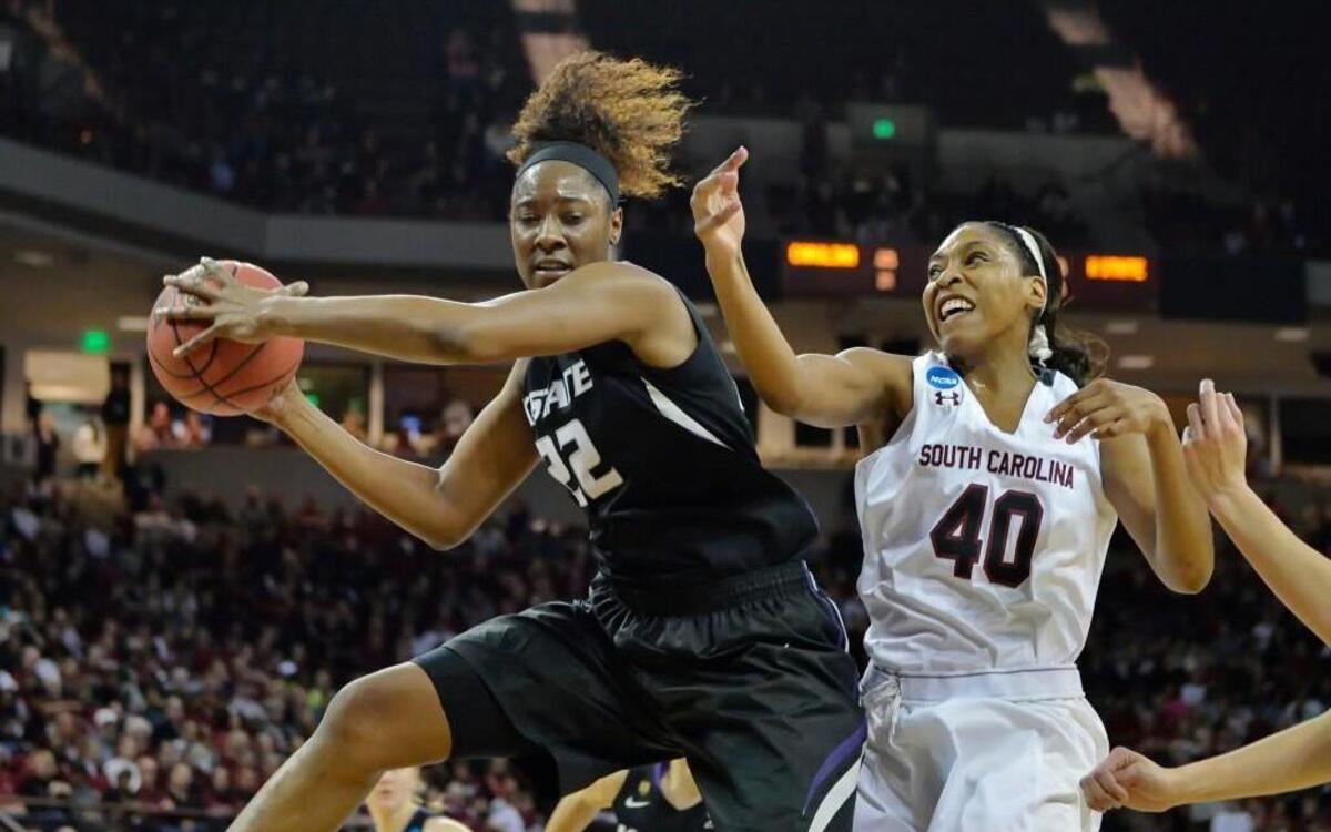 Kansas State's Breanna Lewis, left, will lead the Wildcats against No. 1 Connecticut on Sunday in Bramlage Coliseum.