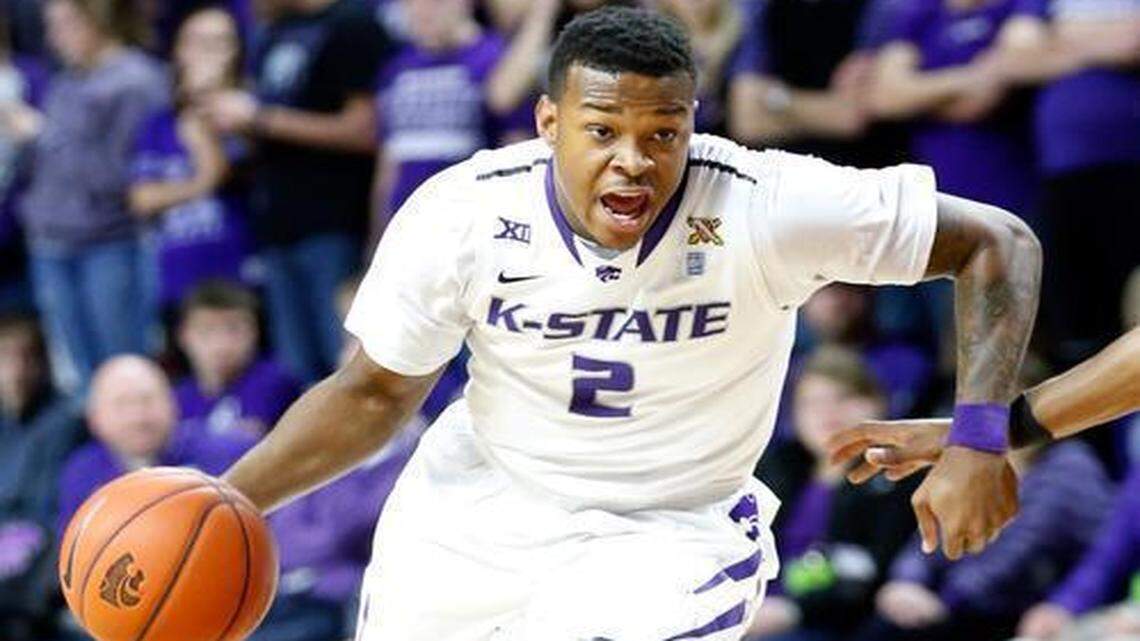 
K-State guard Marcus Foster drives for the basket against Texas Tech.(January 14, 2015)
