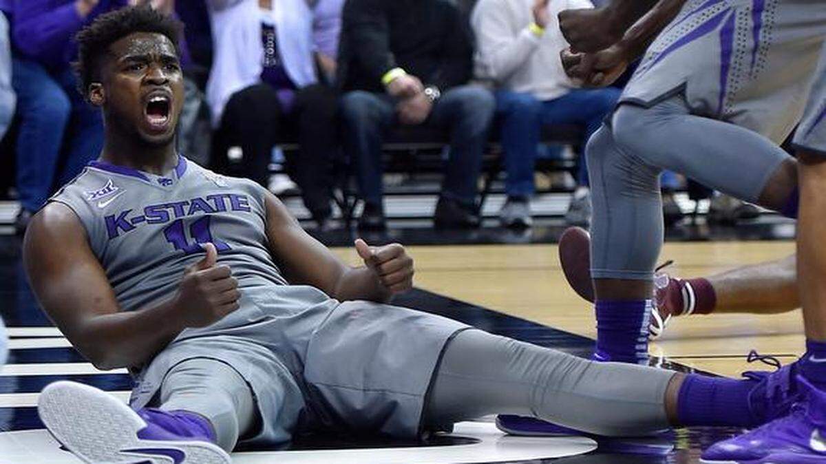 
Kansas State’s Nino Williams had himself, teammates and Wildcat faithful all fired up after scoring on a drive to the bucket and getting fouled by Texas A&M’s Jalen Jones in the first half Saturday night at the Sprint Center.
