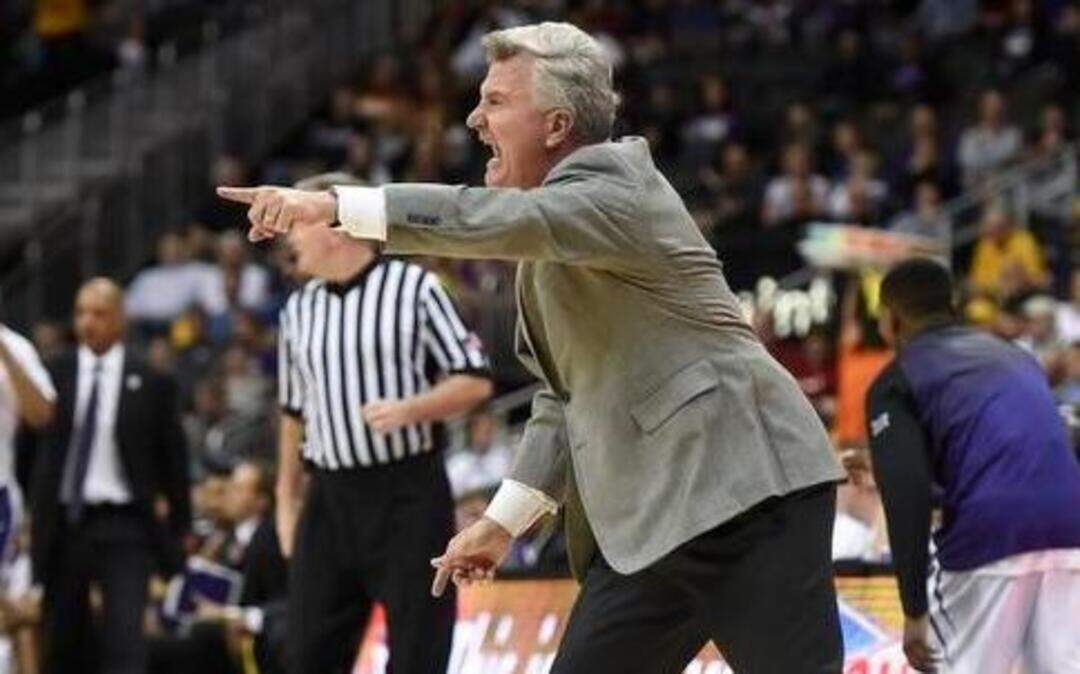 
Kansas State Wildcats head coach Bruce Weber shouted during the first half against the TCU Horned Frogs during game action Wednesday evening at the Big 12 Men's Basketball Championship Tournament at Sprint Center in Kansas City, Mo.
