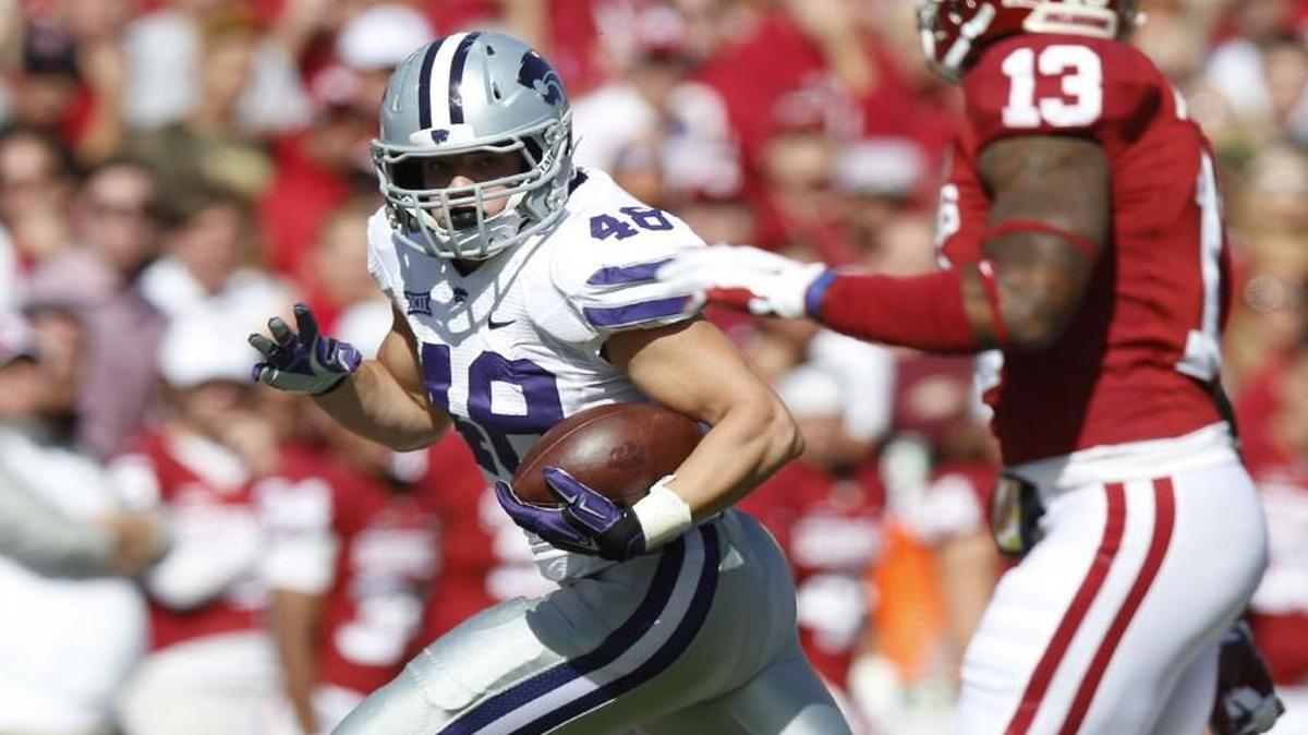 Kansas State fullback Glenn Gronkowski had a touchdown reception last year against Oklahoma.