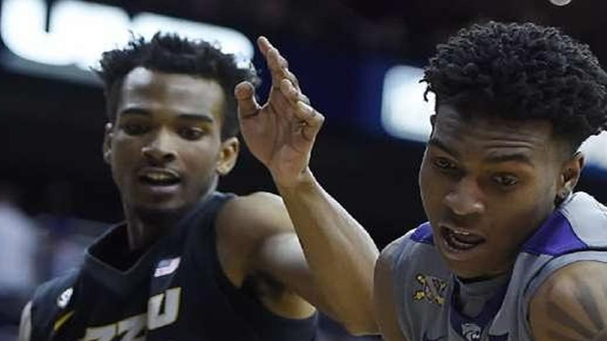 Kansas State’s Wesley Iwundu (right) is averaging 12.4 points per game this season.