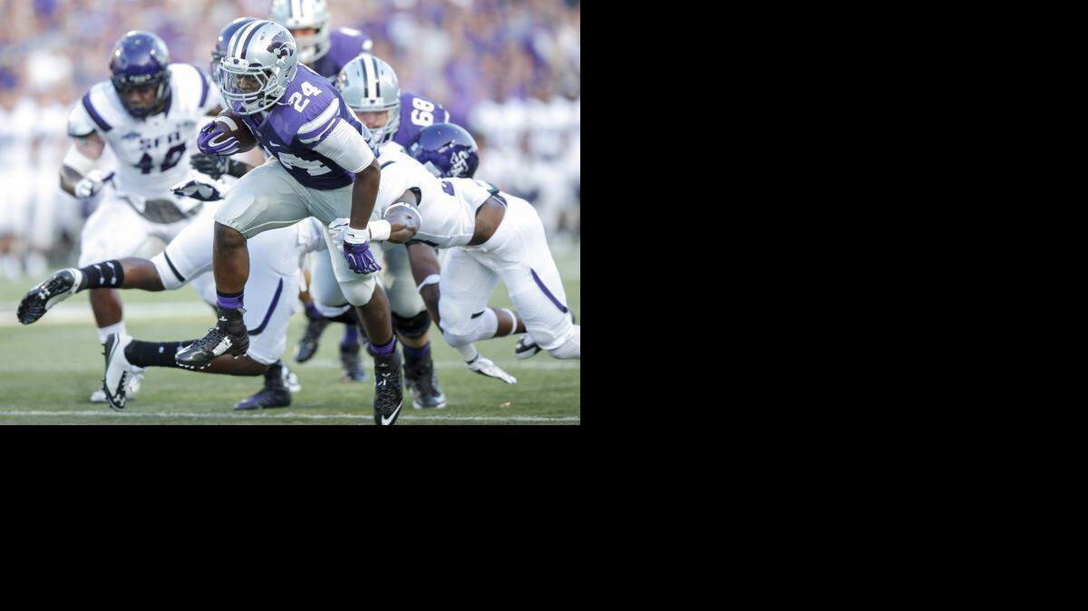 
Kansas State's Charles Jones runs for a second quarter touchdown against Stephen F. Austin on Saturday at Bill Snyder Family Stadium.
