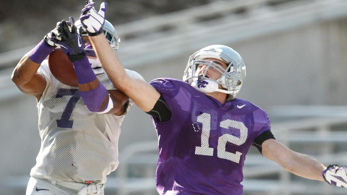 
Kansas State’s Stanton Weber (12) earned captains honors for his senior season.
