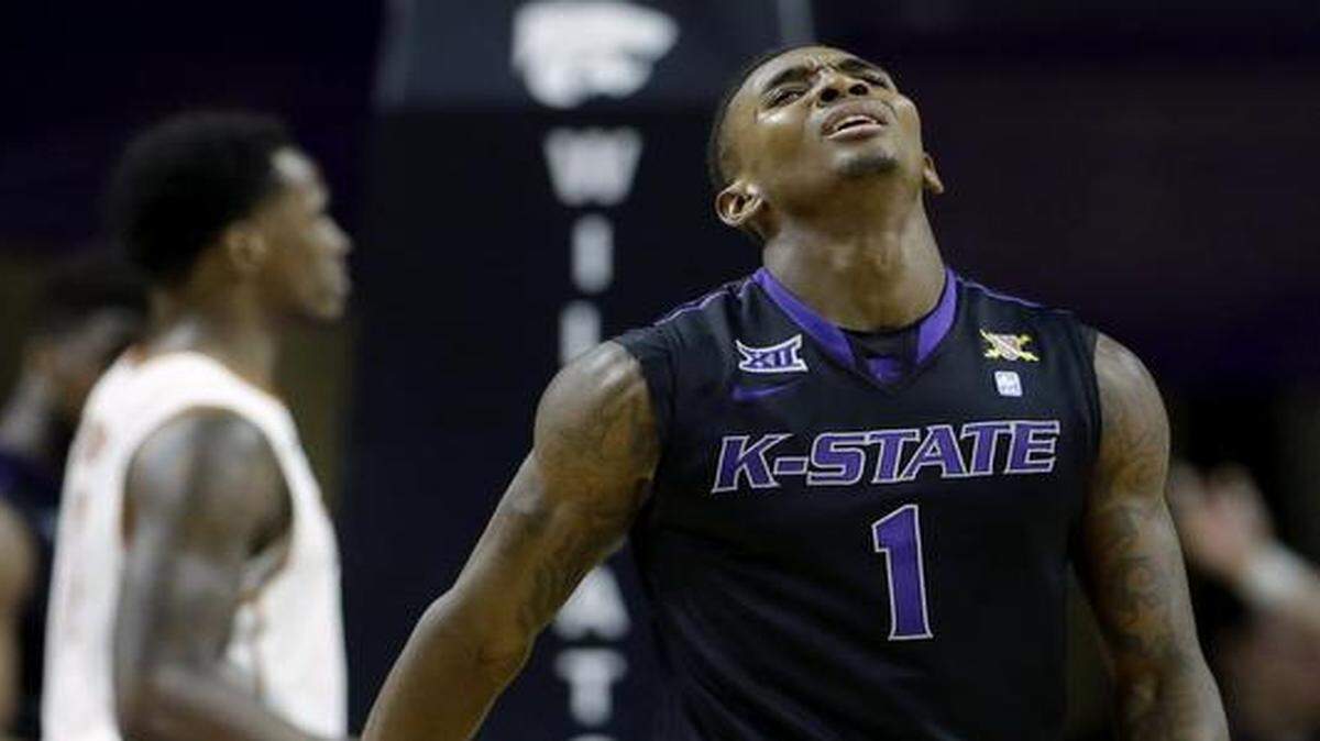 
Jevon Thomas (right) did not make the trip with Kansas State to Texas for Saturday’s game.


