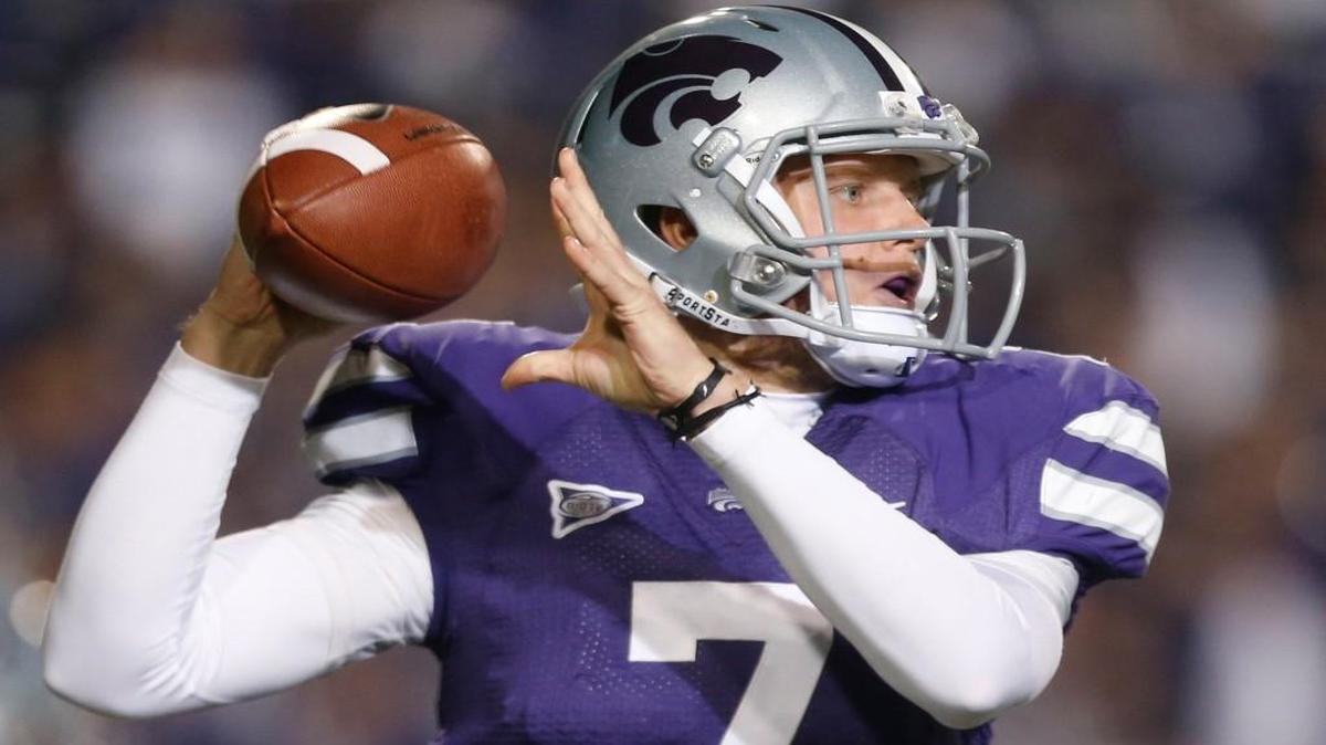 Kansas State Wildcats quarterback Collin Klein in action against the Oklahoma State Cowboys on November 3, 2012. Had the proposed College Football Playoff format been in place that season, the Wildcats would have been the No. 2 seed.