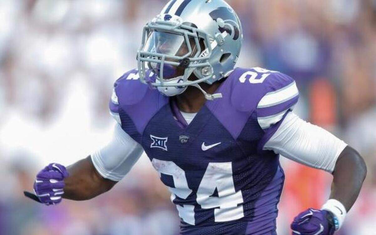 
Kansas State's Charles Jones celebrates a second-quarter touchdown against Stephen F. Austin earlier this season.
