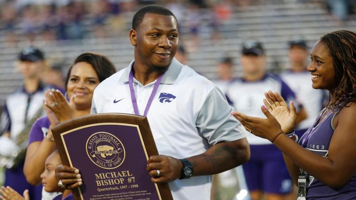 Michael Bishop received his Ring of Honor at Kansas State last Sept. 5.