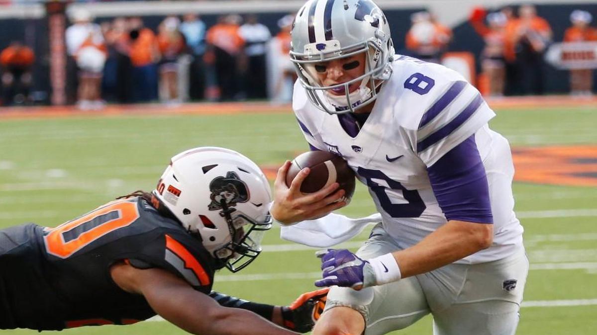 
K-State quarterback Joe Hubener runs for a touchdown against Oklahoma State in the fourth quarter Saturday. 
