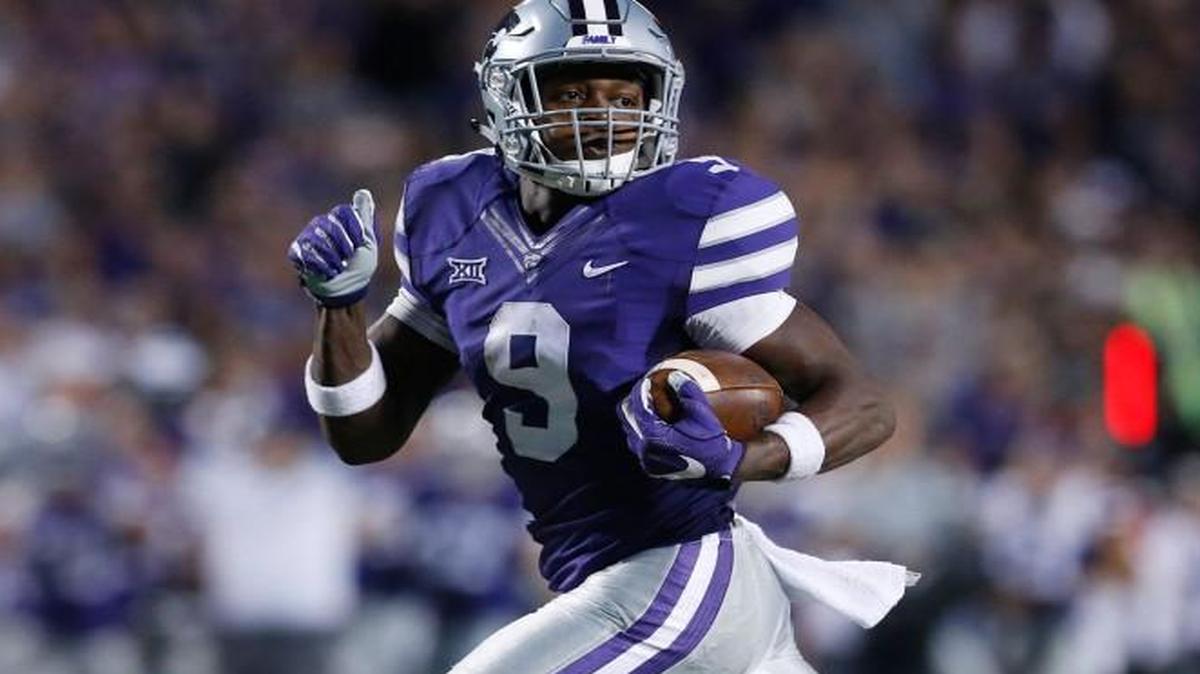 K-State wide receiver Byron Pringle sprints 91 yards for a touchdown against Texas Tech.