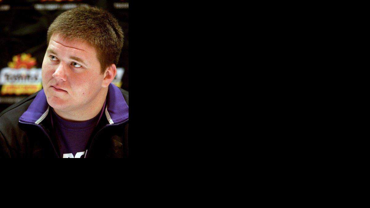 
Kansas State offensive lineman B.J. Finney acknowledged the media at a news conference in Scottsdale, Ariz.,before the 2013 Fiesta Bowl.
