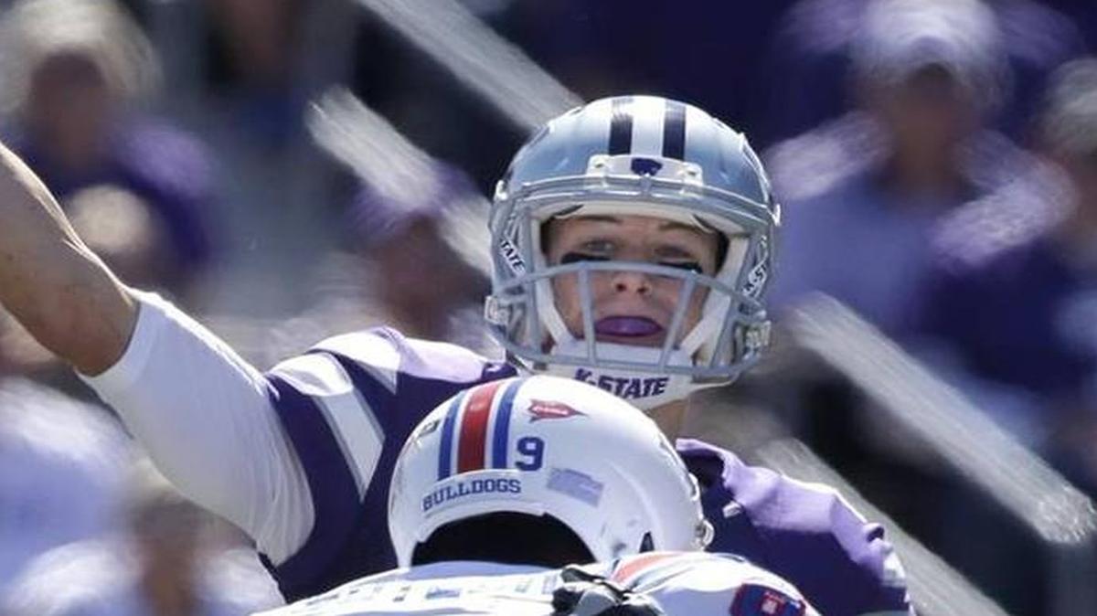 
Kansas State quarterback Joe Hubener threw two touchdown passes in overtime against Louisiana Tech.
