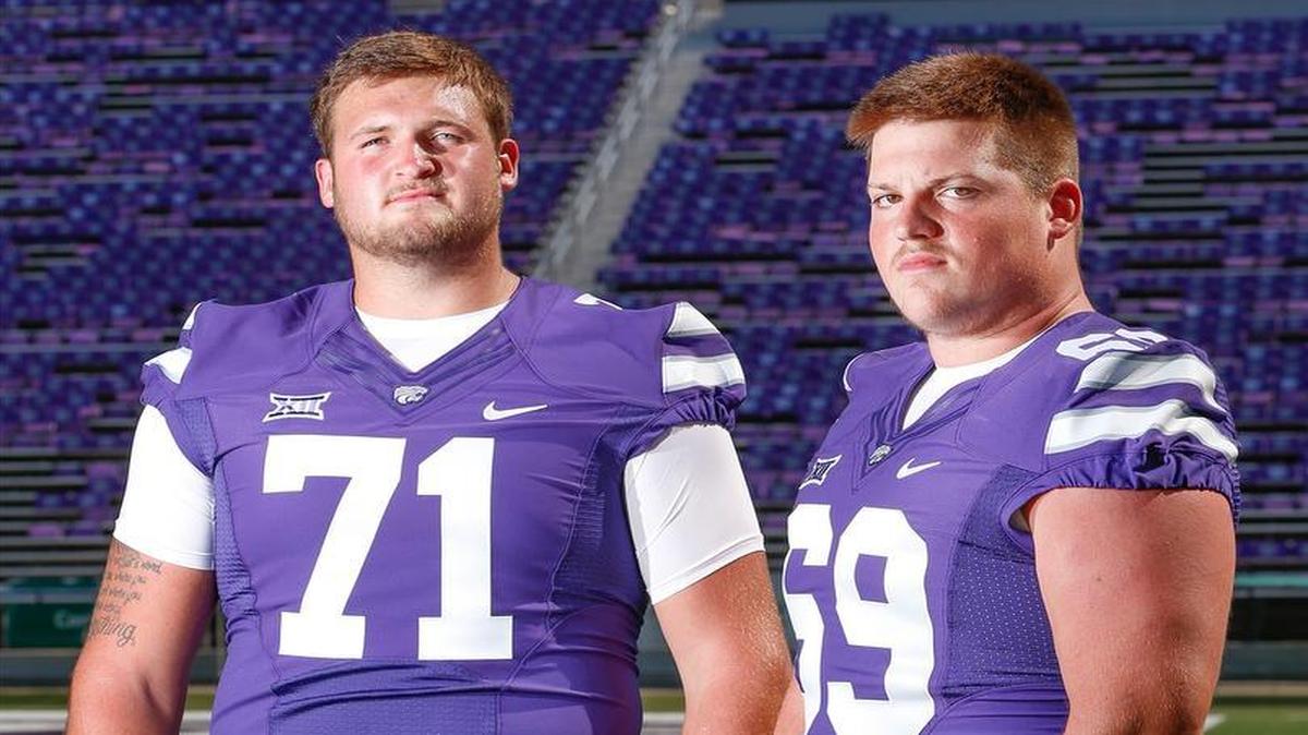 
Kansas State centers Dalton Risner, left, and Reed Bergstrom.
