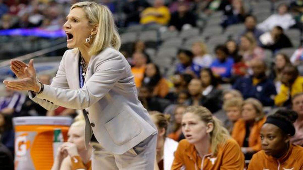 Karen Aston led Texas to the second round of the NCAA Tournament last season.