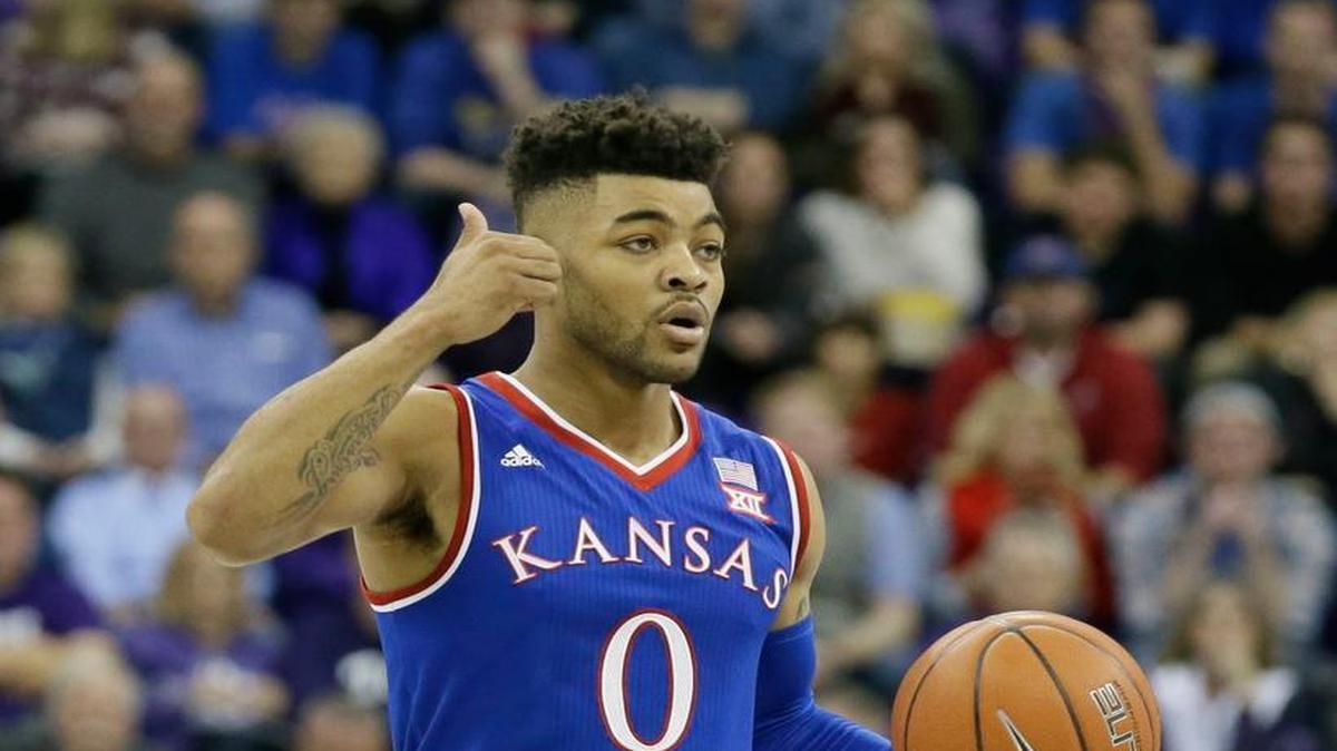 Kansas guard Frank Mason III dribbles during the second half of an NCAA college basketball game against TCU Friday, Dec. 30, 2016, in Fort Worth, Texas.