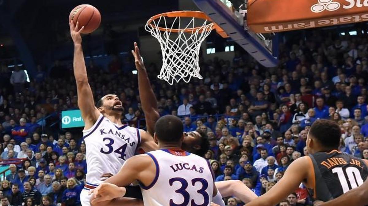 Kansas’ Perry Ellis, who scored against Texas earlier this season, has been a roll lately.