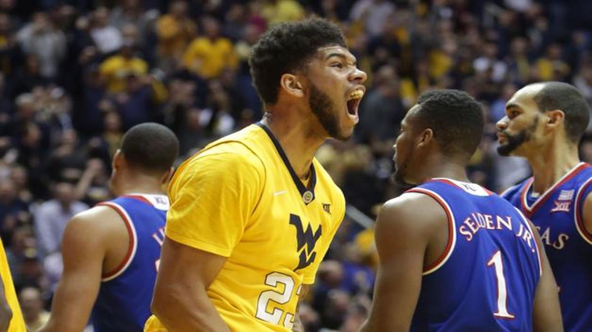 West Virginia’s Esa Ahmad let out a scream after scoring Tuesday night against a Kansas team that was in a funk.