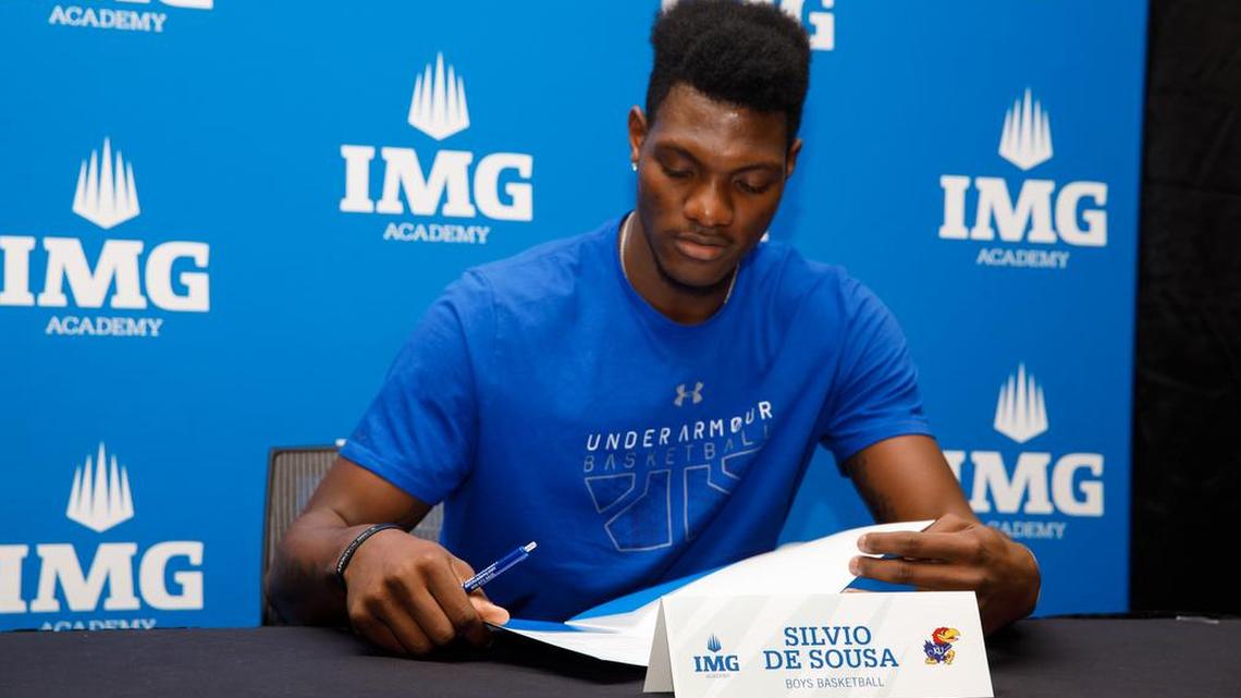 Silvio De Sousa signed his national letter of intent with Kansas on Wednesday at IMG Academy in Bradenton, Fla.