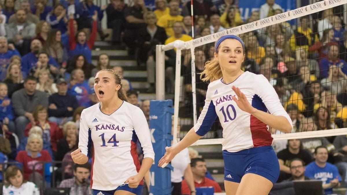 Madison Rigdon, Tayler Soucie and the rest of the Kansas volleyball team will appear in the program’s first Final Four on Thursday night against Nebraska.