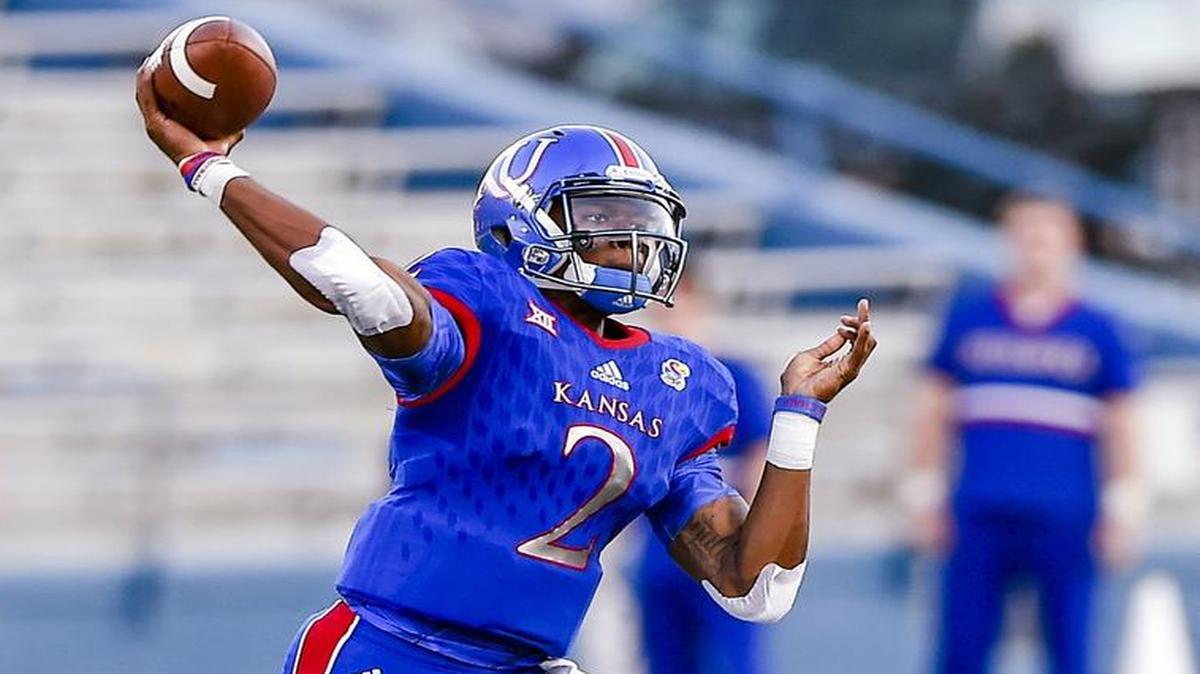 Kansas quarterback Montell Cozart completed 18 of 25 passes for 199 yards with three touchdowns and an interception against Rhode Island.