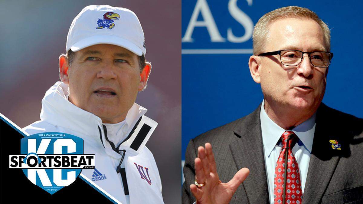 KU football coach Les Miles (left) and athletic director Jeff Long were both shown the door within the past week.